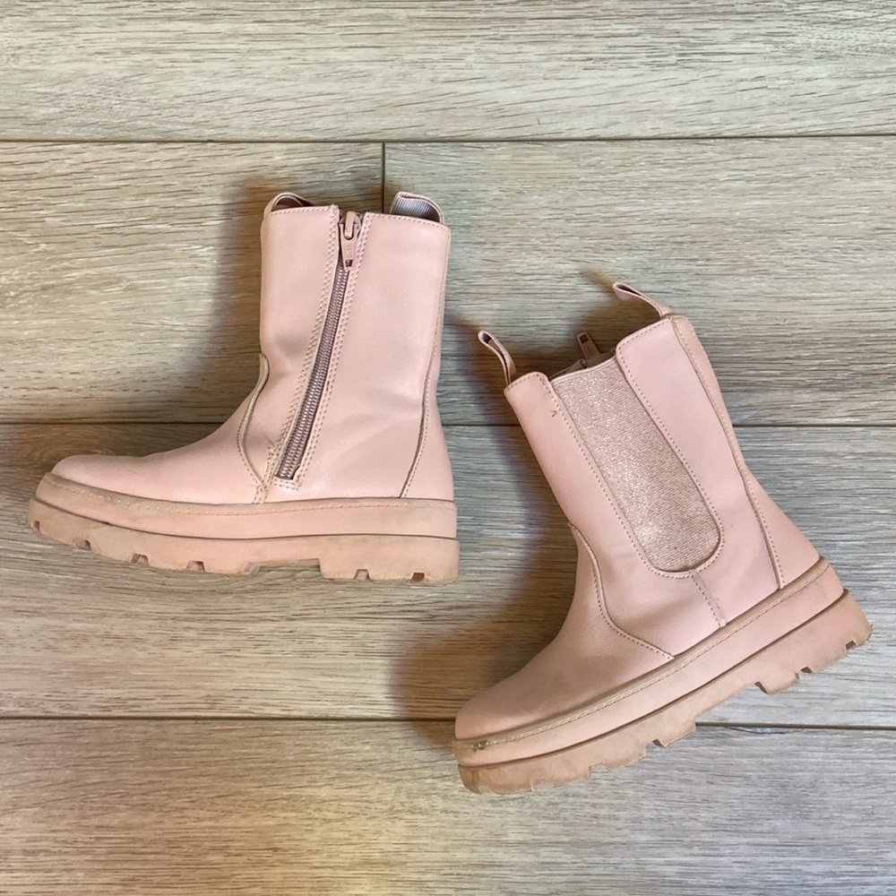 H&M Girls Pink Chelsea Boots - Size 11